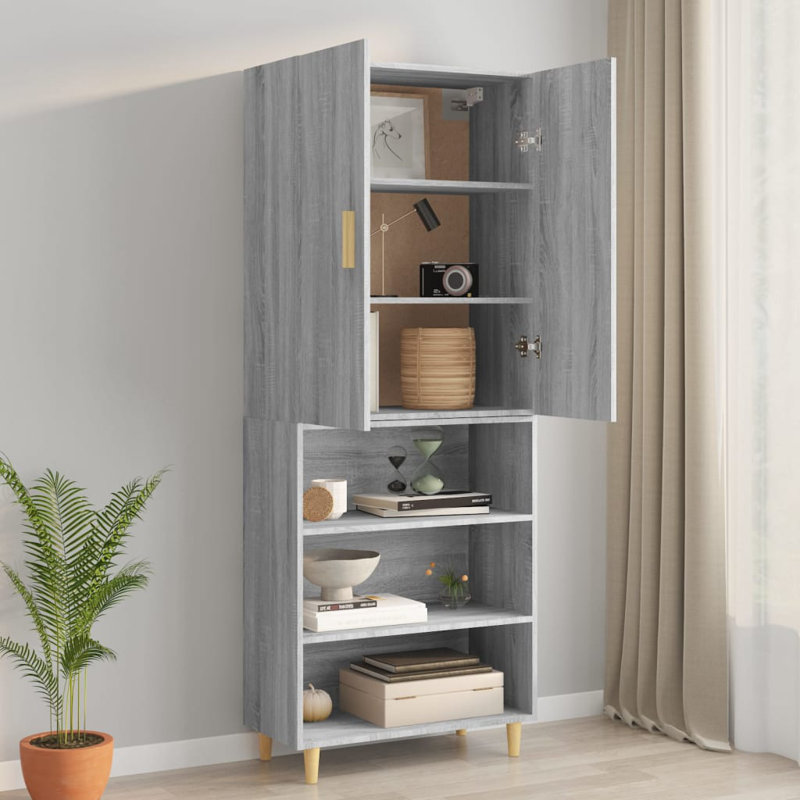 Kajon Wall Bathroom Cabinet, Light Grey