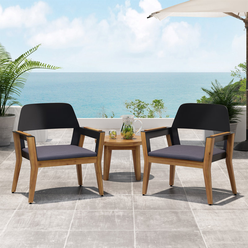 Chaise de patio avec coussins d’extérieur