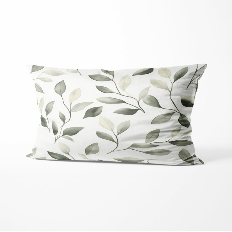 Coussin abstrait - Coussin moderne imprimé sauge, H 12 po x l 20 po