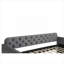 Lit de jour de style Mid-Century rembourré en velours gris froid avec charge USB et lit gigogne escamotable pour le salon