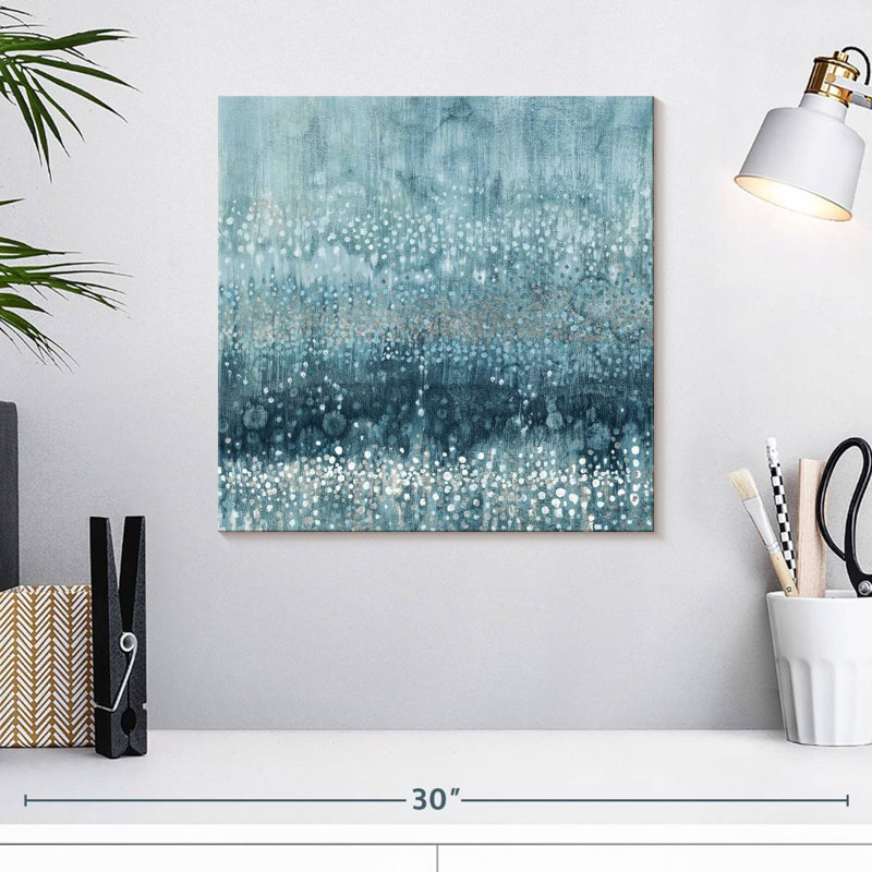Rain Avery I Blue Silver, 16" H x 16" W