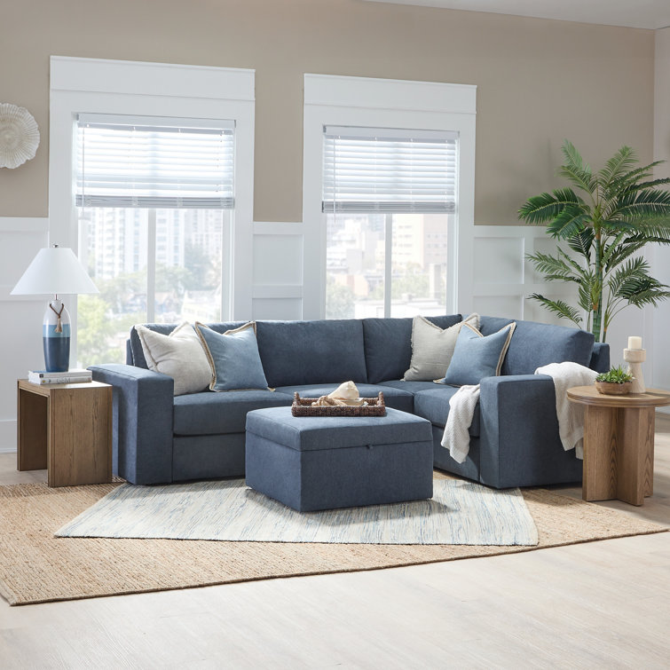 Flex 4 - Piece Upholstered Modular Wide Arm Sectional With Storage Ottoman