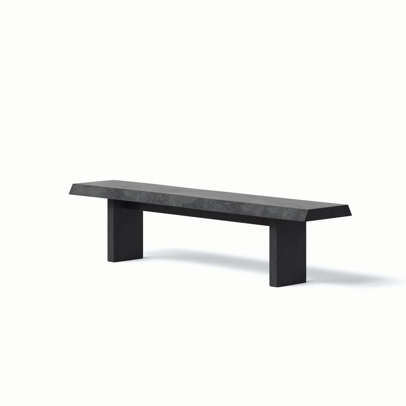 Brooks Bench, Ebonized, 18" H x 102" W x 15" D