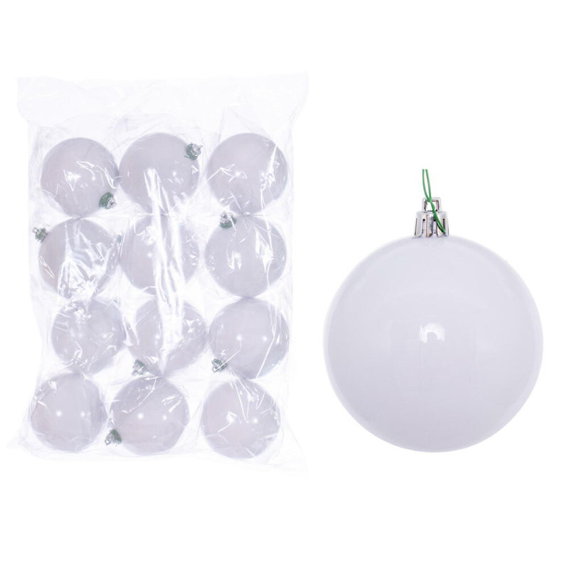 Ensemble de 12 boules de Noël Chistmas, Blanc