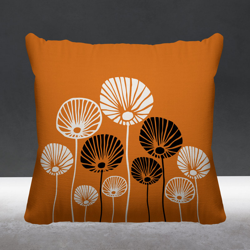 Coussin décoratif intérieur / extérieur Huber, L 15 po x H 15 po, Orange