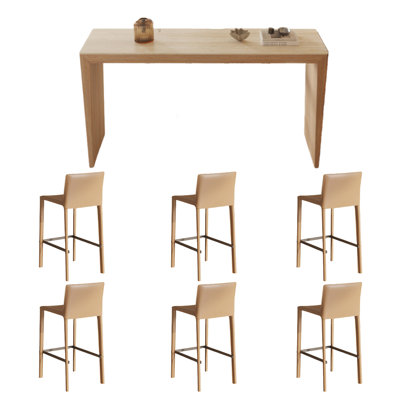 Modern simple solid wood bar table.