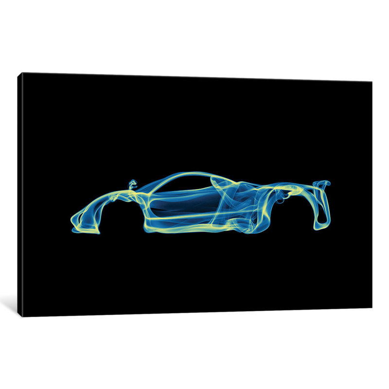 Pagani Zonda, impression sur toile tendue, H 40 po x l 60 po x P 1,5 po, Toile encadrée noire, Pas de tapis