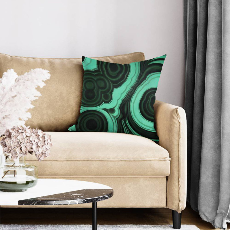 Malachite stone - 20"x20" Throw pillow - Poly twill - Print on demand
