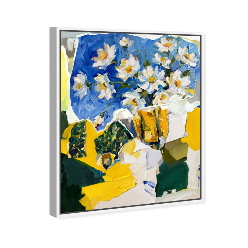Sunshine And Flowers Print by Oliver Gal, 31"H x 37"W, White Floater Frame