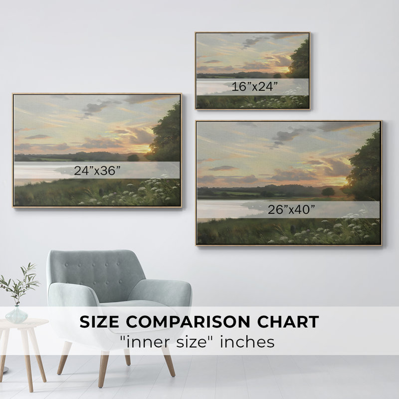 "Vintage Landscape -DCCCLI" sur toile, H 25 po x l 37 po x P 2 po, Toile naturelle avec cadre flottant