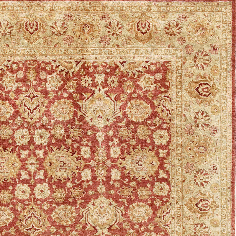 Wool Oriental Area Rug in Rust/Gold, Rectangle 8' x 10'