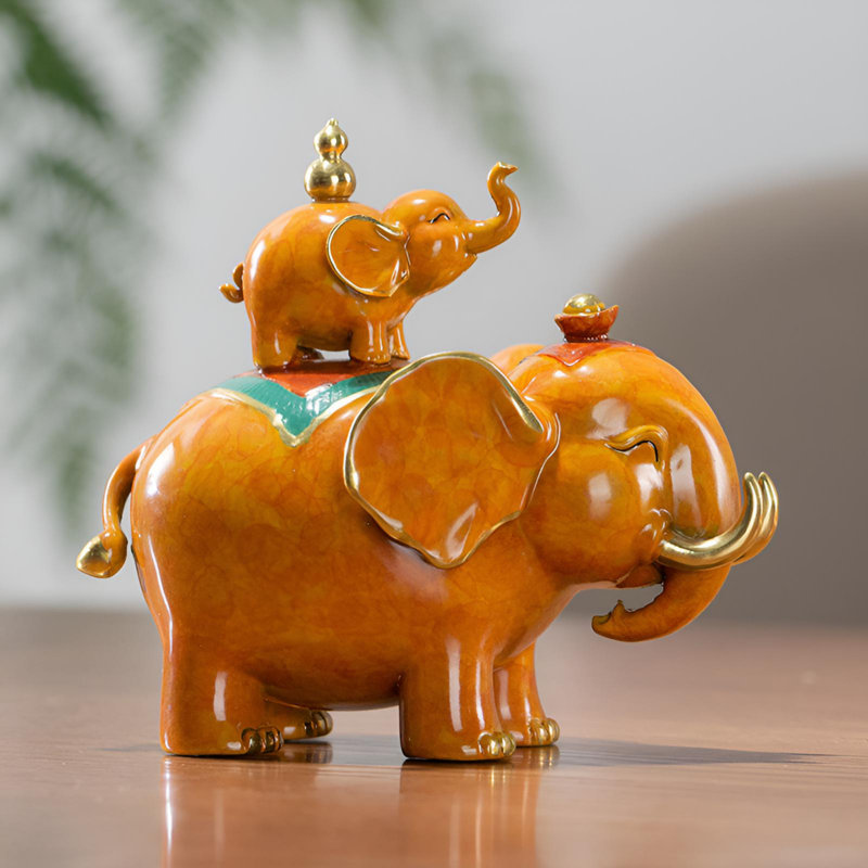 Statue d'éléphant de bon augure - cadeau de décoration de bureau élégant