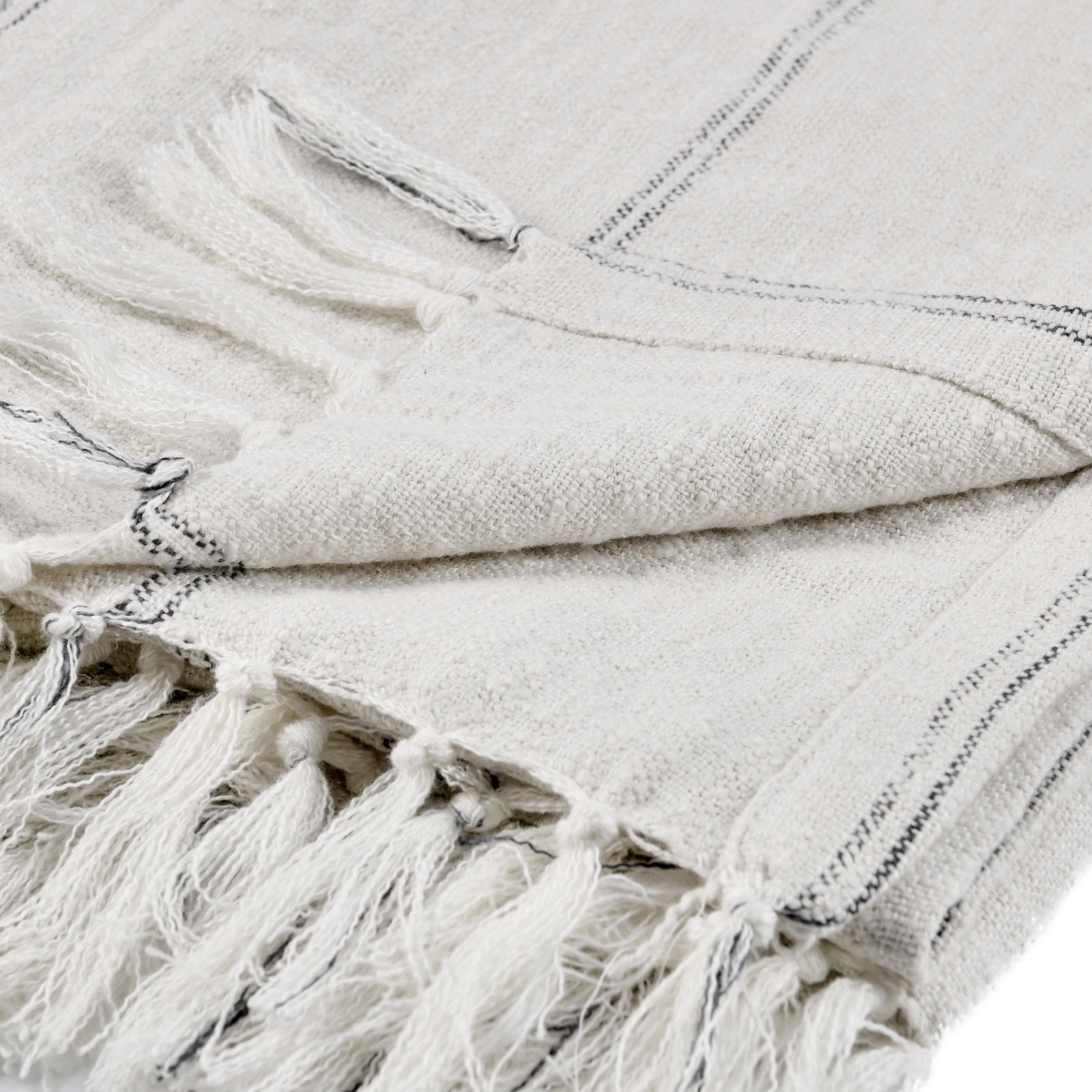Ria Woven Throw, Light Gray