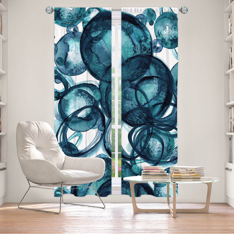 Room Darkening Curtain Pair, 20" W x 52" L, Teal