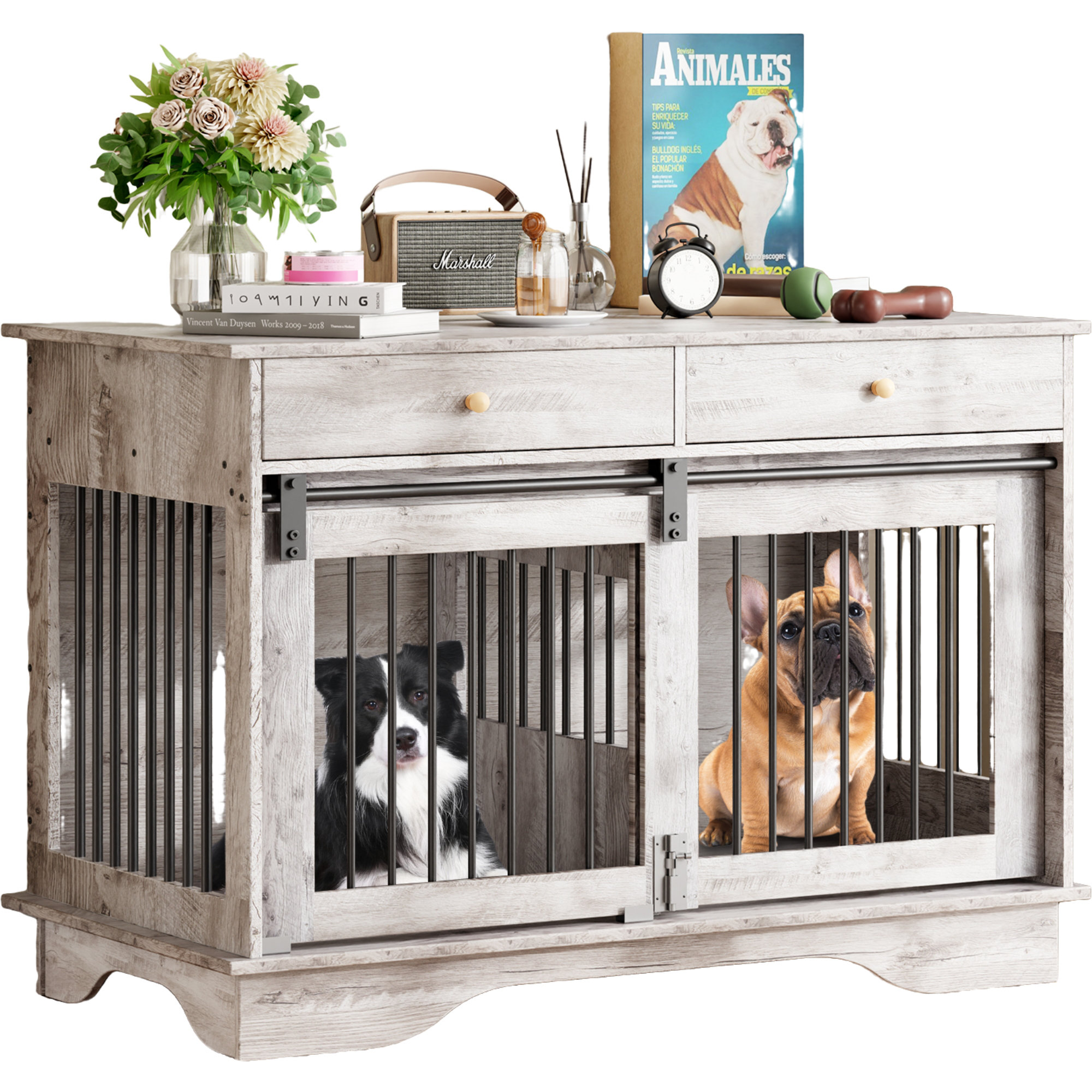 Curated visual reference: Fresh Look at Tucker Murphy Pet 47 Dog Crate Furniture Wooden Dog Kennel