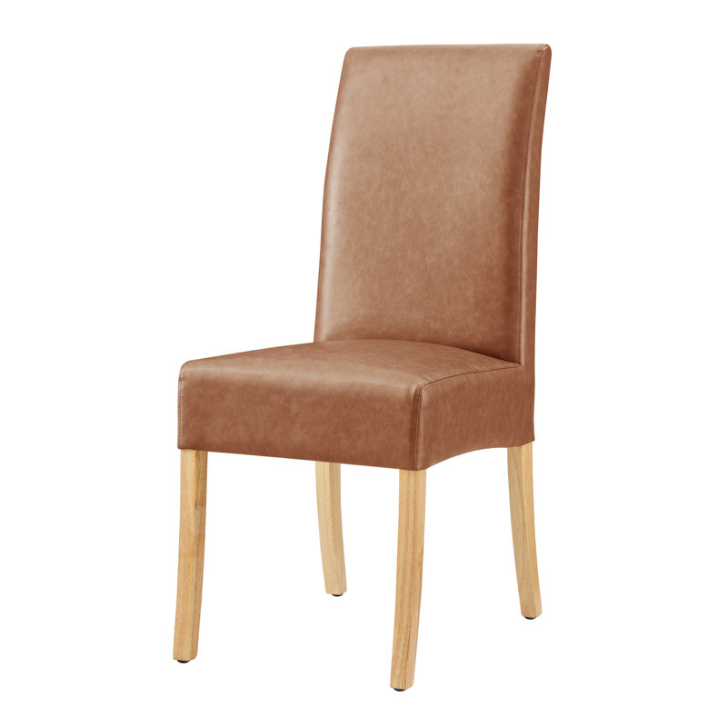 Bott 19'' H Upholstered Dining Side Chair, Natural, Dark Brown