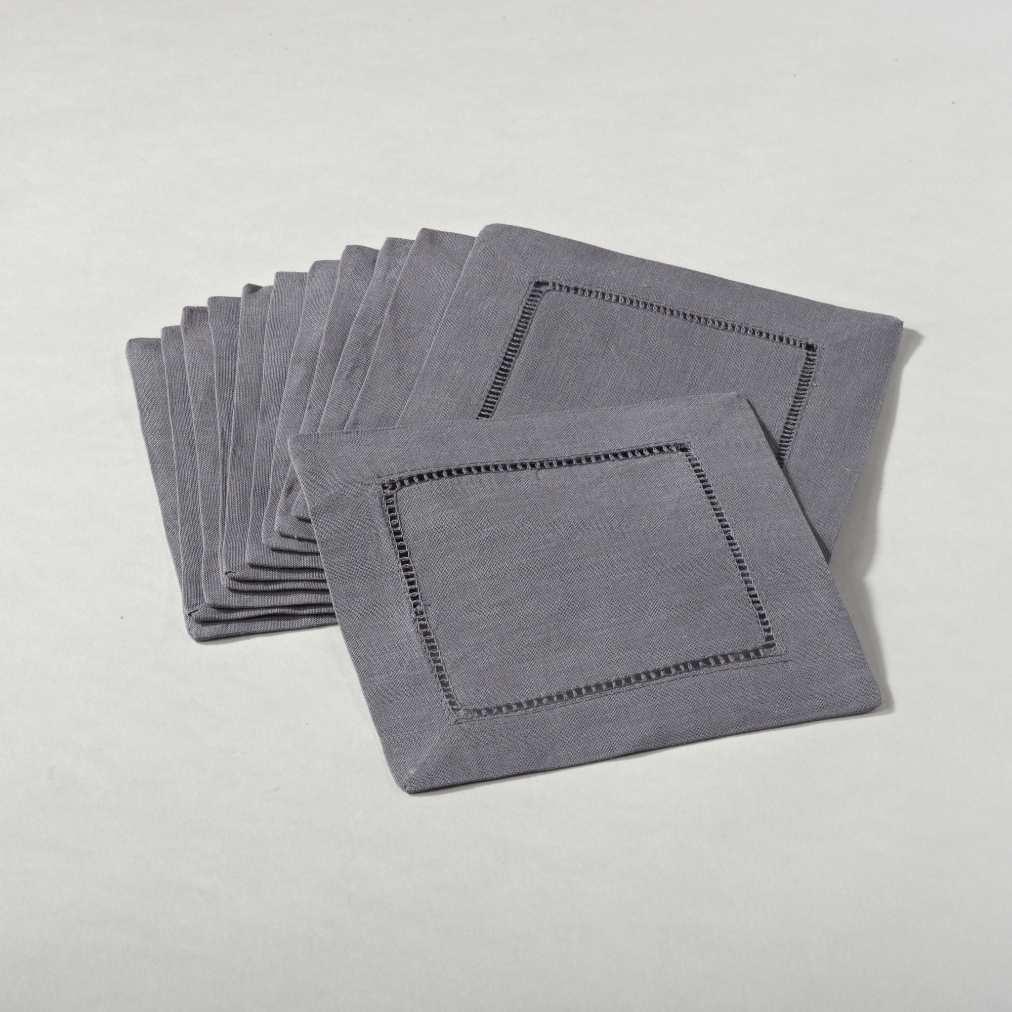 Gelder Cocktail 6" Linen/Cotton Napkin Set, Slate