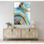 Affiche nordique bleue abstraite sur toile