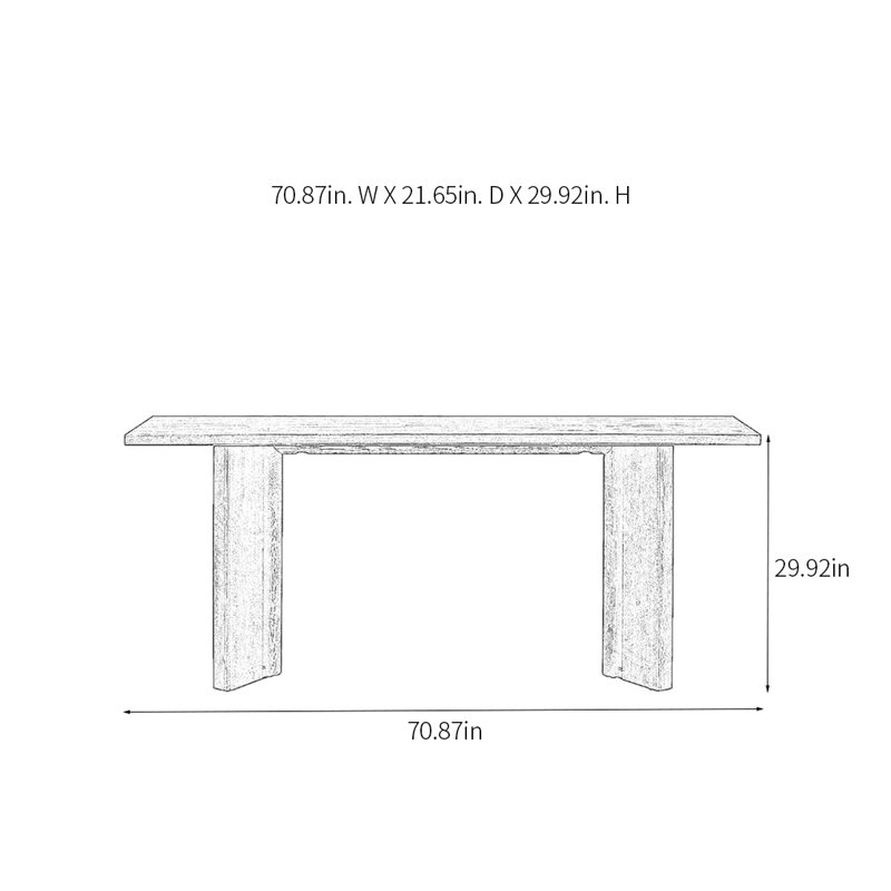 Console Retro Minimalist Art, H 29,92 po x l 70,87 po x P 21,65 po