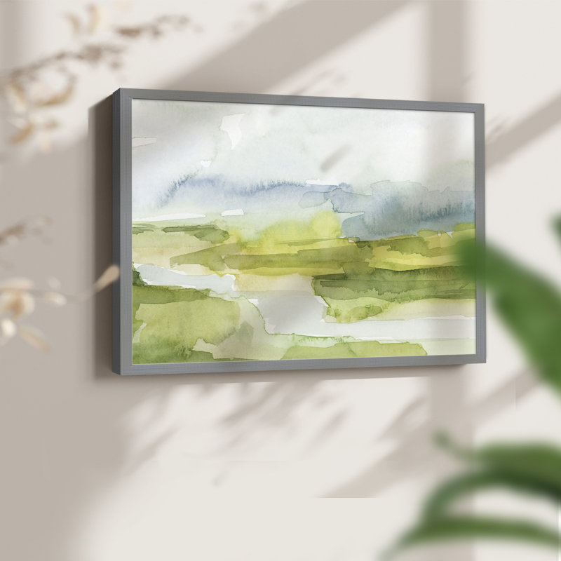 Watery Lowlands I - Reproduction encadrée - Restickable, Gris, H 16 po x l 20 po
