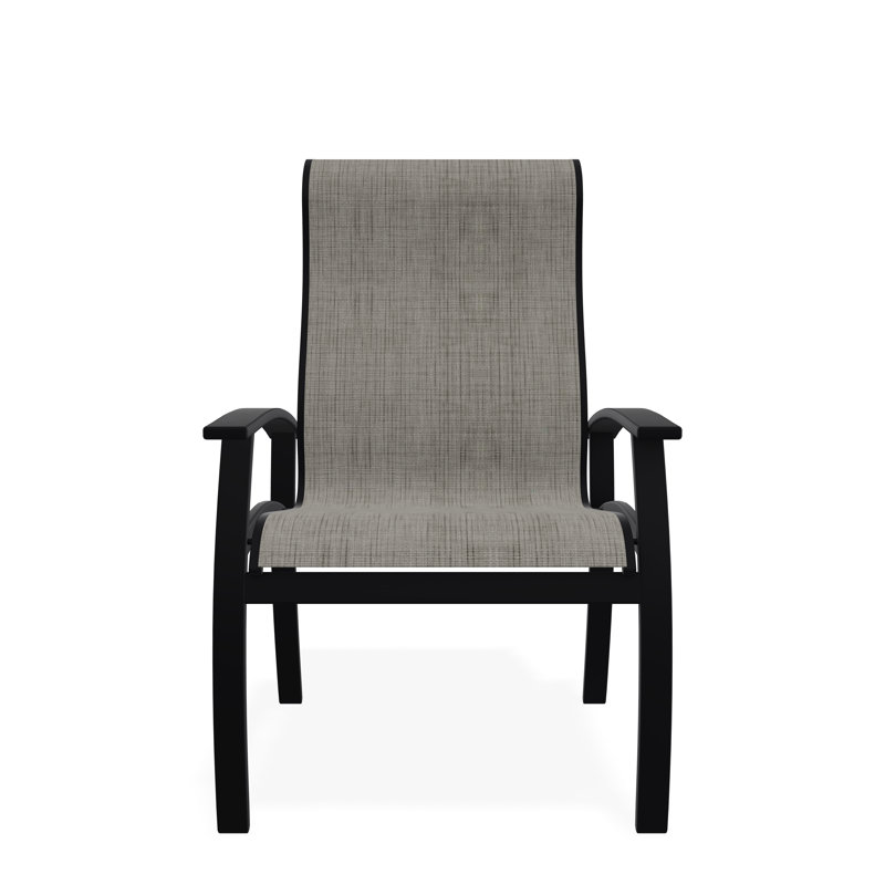 Belle Isle Outdoor Dining Armchair, Smoke, Black