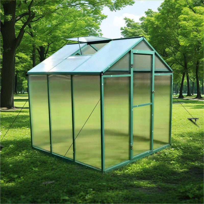 Newly Marketed Gain Height Windproofaluminum Greenhouse 6 FT Polycarbonate Greenhouse Raised Base And Anchor Aluminum Heavy Duty Walk-In Greenhouses For Outdoor Backyard In All Season