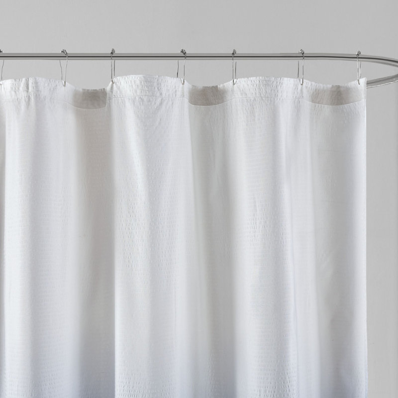 Blue Ombre Seersucker Fabric Shower Curtain 72" x 72"