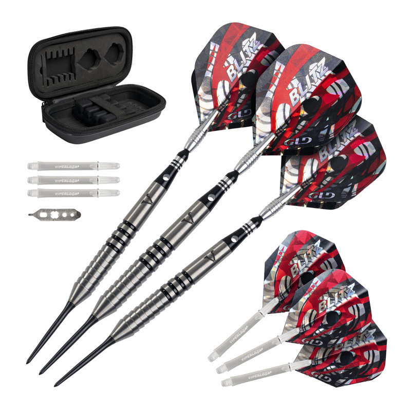 Fléchettes à pointe en acier 95% tungstène Viper Blitz 26 grammes avec aiguisoir