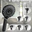Pomme de douche à main avec débit élevé et 6 modes de jet, aspect noir mat, tuyau en acier inoxydable de 60 pouces, surface de 4,8 pour un jet d'eau puissant dans la douche en mode salle de bain, couleur, fixation magnétique sécurisée