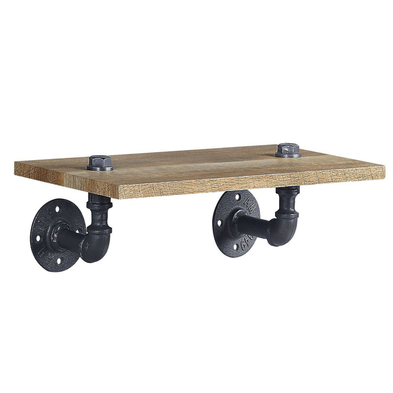 Tablette en chêne et sable noir avec structure en métal - esthétique fonctionnelle pour votre espace