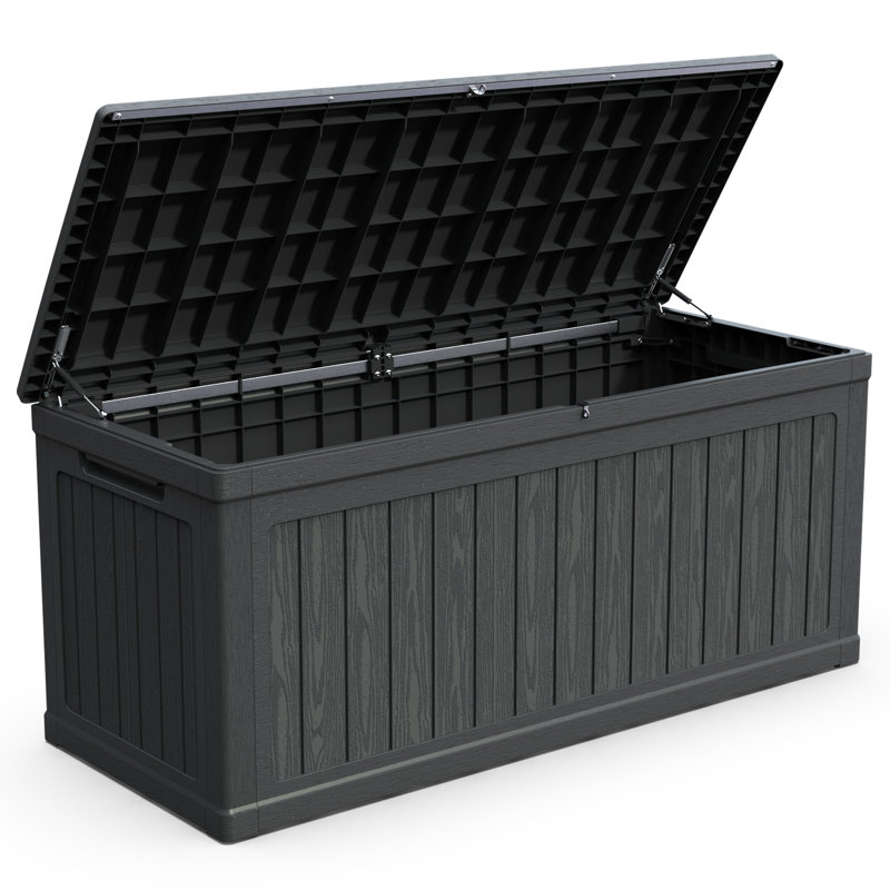 260 Gallon Large Outdoor Storage XXL Deck Box For Patio Furniture, Black
