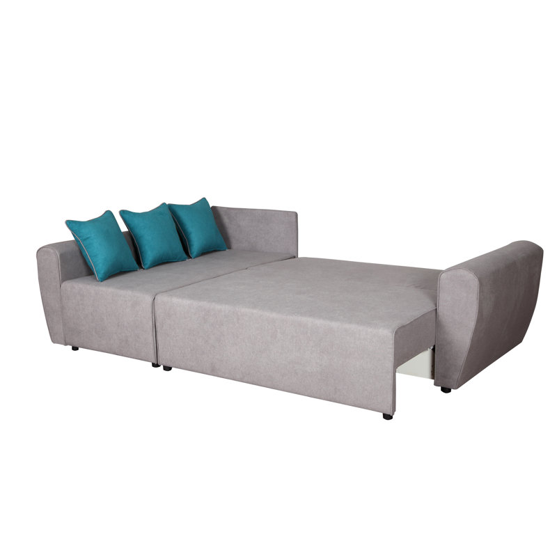 Josh 3 Seater Sofa Bed, Light grey, Left