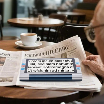 Portable Digital Magnifier, 8-inch Touchscreen Electronic Video Magnifier for Low Version, 2X - 20X Electronic Reading Aid with 13MP Auto-Focus HD Lens, 26 Colour Mode, HDMI Output & 16GB Storage