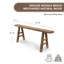 Lily's Living Vintage Noodle Bench, Weathered Natural Wood Finish -830513446