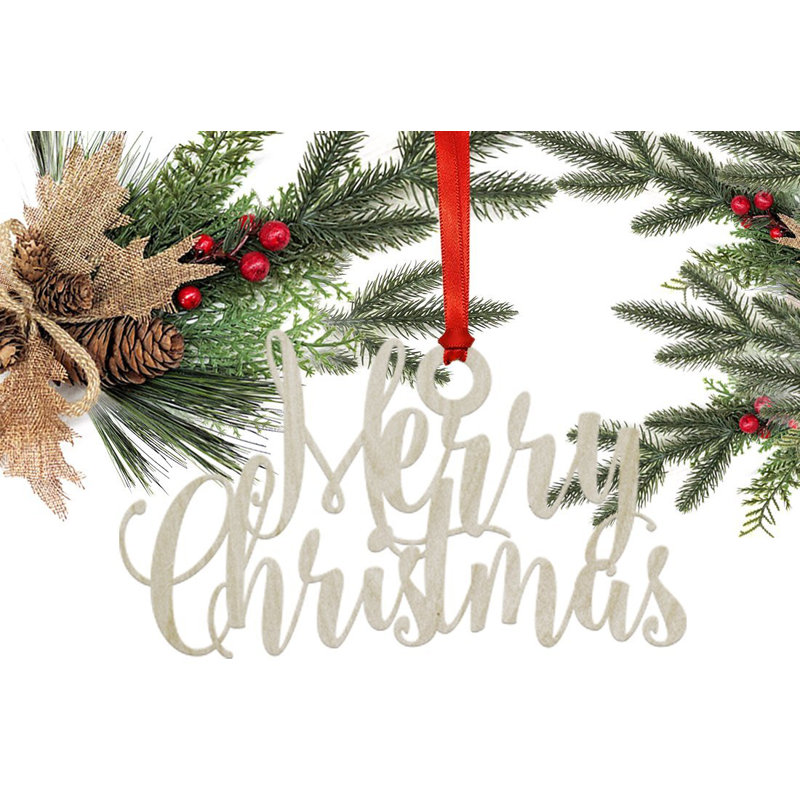 Ornement en bois 'Merry' Christmas