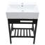 Lavabo de salle de bain rectangulaire autoportant 38 po avec trop-plein et lavabo mural en céramique H 38 po
