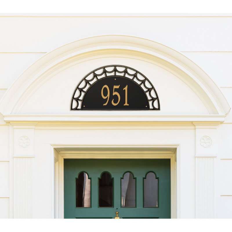 Signature Series 1-Line Wall Address Plaque, Yes, Gold, Black