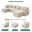Canapé modulaire en forme de U avec 2 repose-pieds en forme de U Modern Minimalist Cloud 129 po, aucun assemblage requis-1924805801