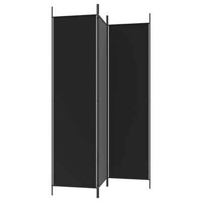 vidaXL 3-Panel Room Divider Black 59.1"x78.7" Fabric