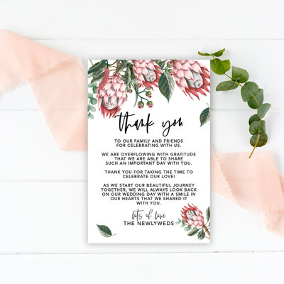Boho Protea, mariage, place de remerciement, cartes pour la réception de table, assiettes, famille, amis, paquet de 56