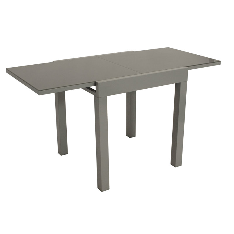 Singley Rectangular Glass Metal Outdoor Dining Table - 70 cm W 70 cm D