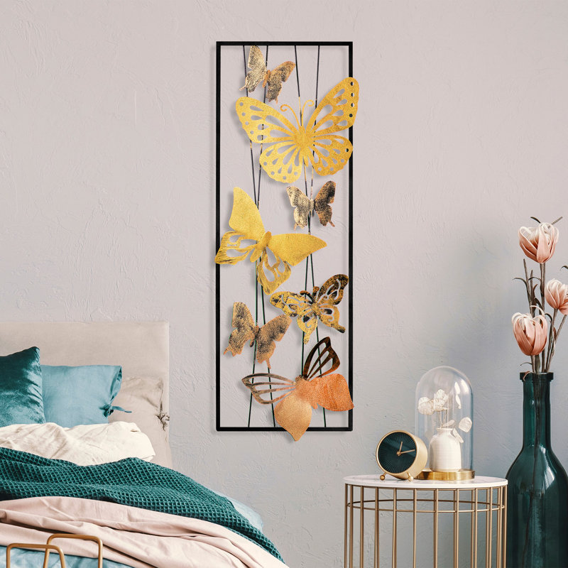Handmade Decorative Metal Wall Accessory, 12.6 x 35.4 inches | 100% Metal, Thickness: 0.06 inches | Unique Hand-Painted Design, Perfect for Home Decor | Versatile Wall Hanging with Distinctive Color Variations
