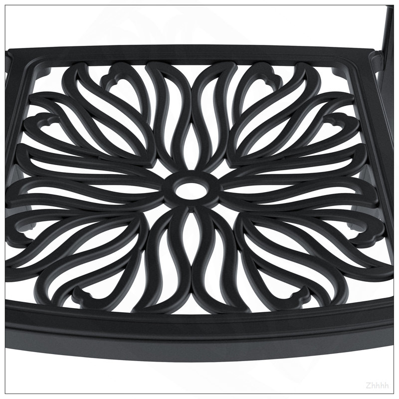 Ensemble de 3 meubles de patio en aluminium coulé avec coussins bruns