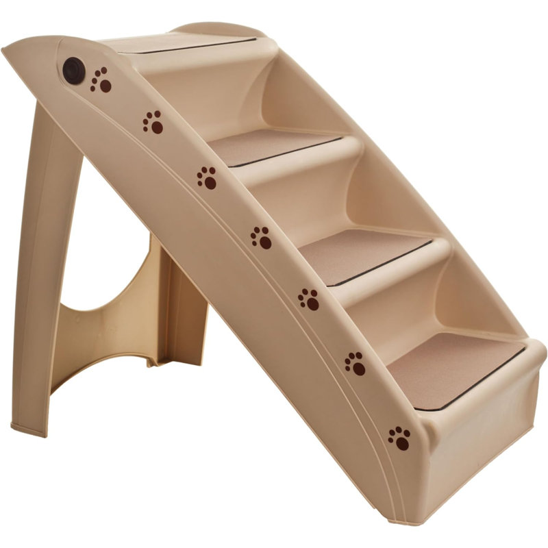 Escaliers pour animaux PETMAKER - Marches antidérapantes pour chiens, chiots, chatons et autres petits animaux - Couleur : beige
