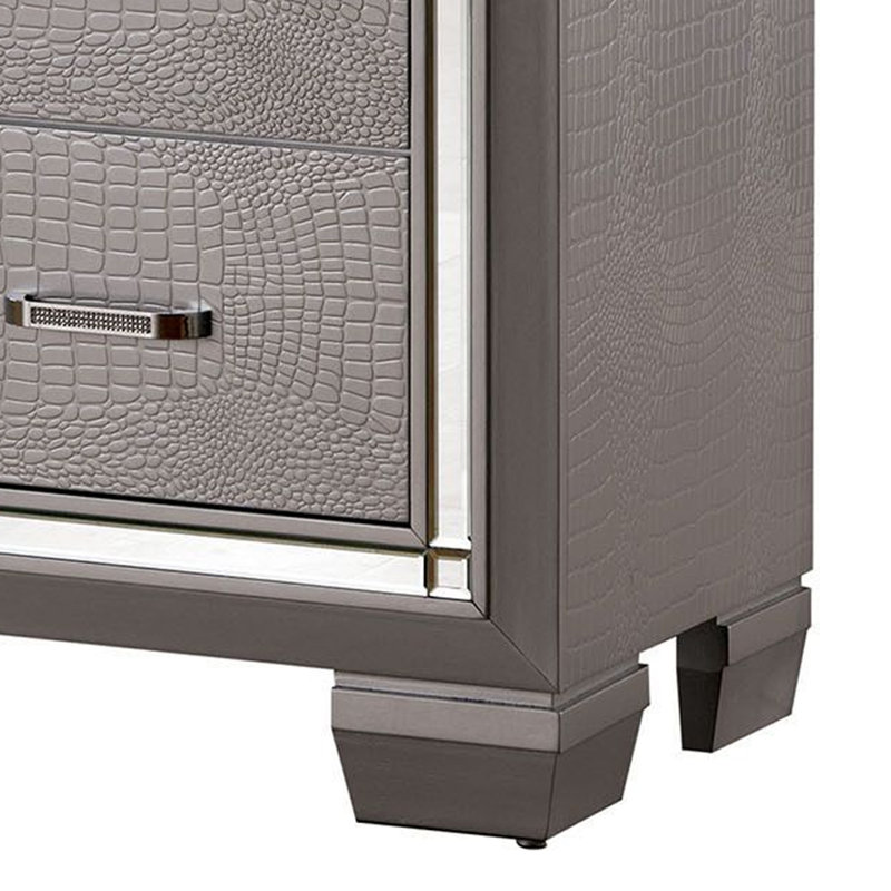 Commode standard 9 tiroirs Maylyn, Argent