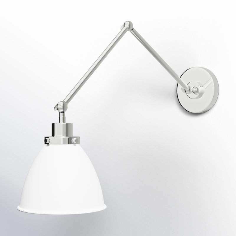 Wellfleet 1 - Light Armed Sconce, Polished Nickel, Matte White