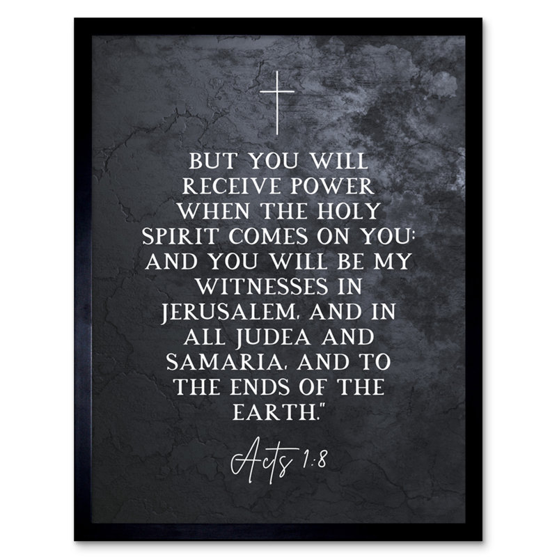 Acts 1:8 You Will Be My Witness - Single Picture Frame Typography