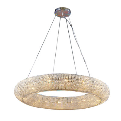 Lustre rond en cristal 16 lumières Transitional