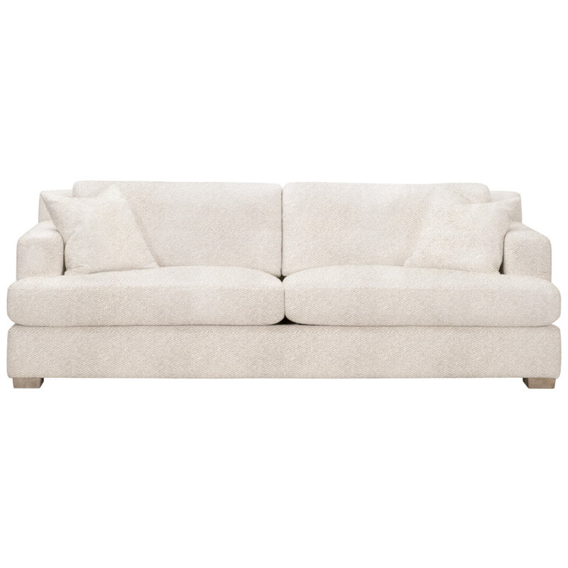 92" Light Gray Linen Sofa with Removable Cushions
