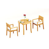 Vellore Outdoor 3 - Piece Teak Dining Set